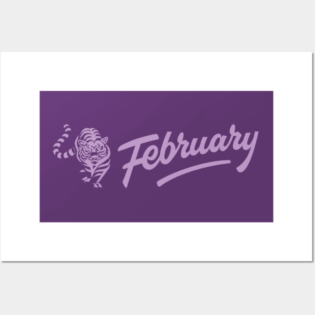 February Sheer Lilac Tiger Wall Art by shieldjohan